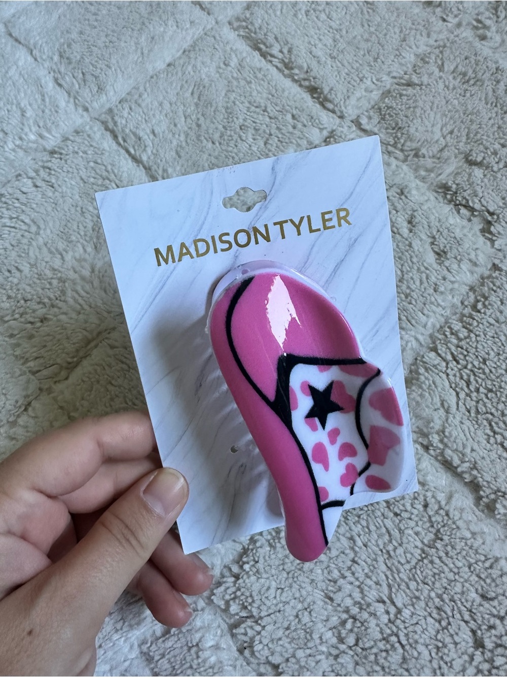 Madison Tyler | Pink Cow Print Cowboy Hat Hair claw clip | New with Tags